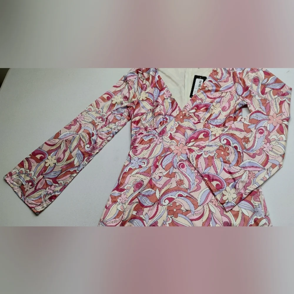 NWT South Moon Under Midi Dress Fit & Flared Sz M Floral Pinks 70's Style I-4 - Picture 7 of 12